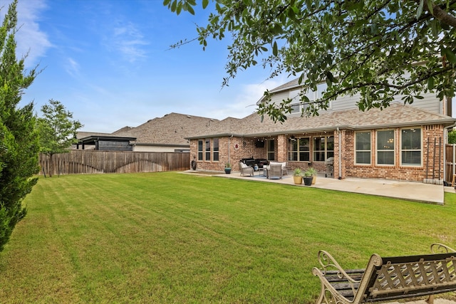 350 Lake Trail Ln, Prosper, TX 75078 - rear view of house featuring brick siding, a patio, and a shingled roof