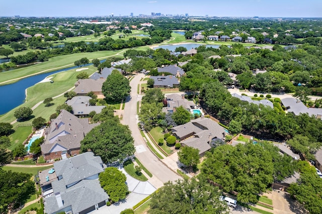 5325 Seascape Ln, Plano, TX 75093 - aerial perspective of suburban area featuring a large body of water and a local golf course