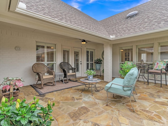 6321 Fershaw Pl, Fort Worth, TX 76116 - view of patio / terrace with a ceiling fan