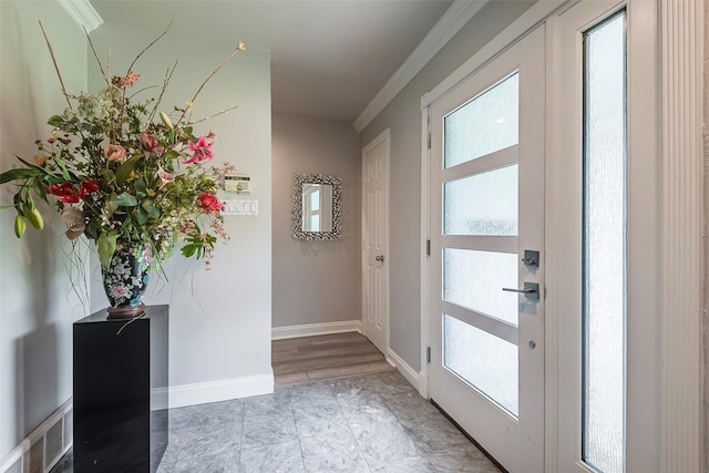4141 Shannon Dr, Fort Worth, TX 76116 - entryway featuring crown molding and baseboards