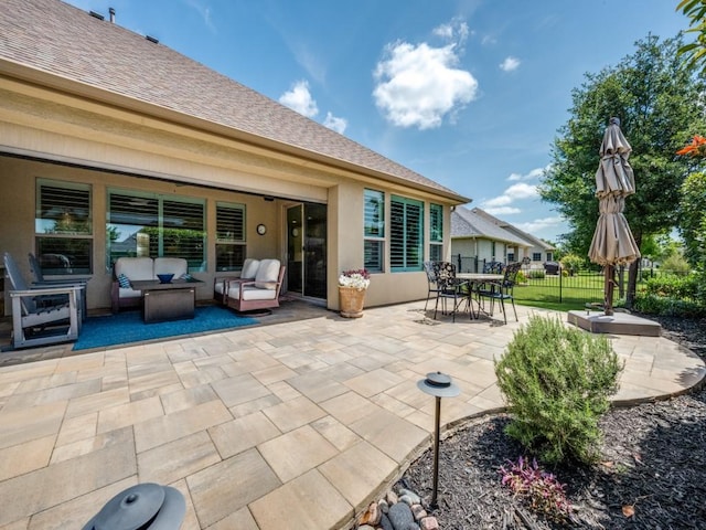 9813 Ironwood Dr, Denton, TX 76207 - view of patio / terrace featuring outdoor lounge area and outdoor dining space