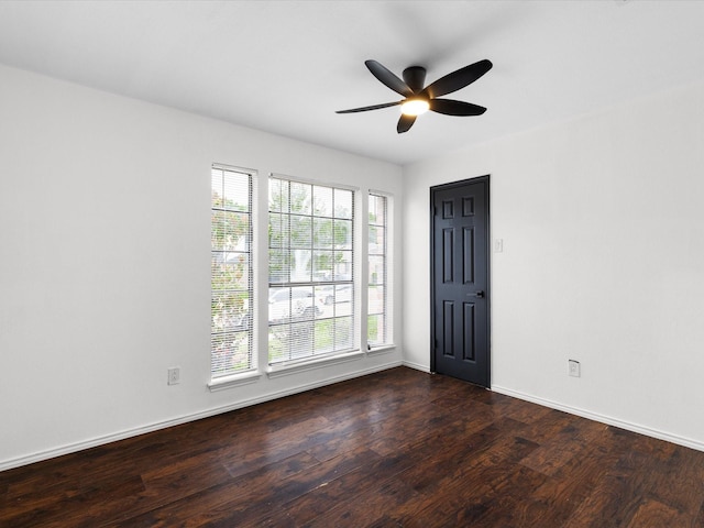 1640 Lemonwood Cir, Mesquite, TX 75149 - empty room with wood finished floors, ceiling fan, and baseboards