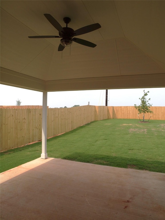 701 Raylan St, Springtown, TX 76082 - view of yard featuring ceiling fan and a patio