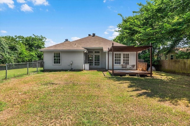 5212 Cross Timber Rd W, Cleburne, TX 76031 - rear view of house with a fenced backyard and a deck