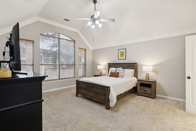 107 Barkley Dr, Hickory Creek, TX 75065 - bedroom with light colored carpet, lofted ceiling, a ceiling fan, and a desk