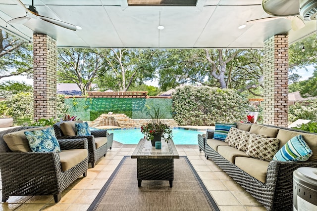 2020 Winding Hollow Ln, Plano, TX 75093 - fenced backyard with an outdoor living space and a patio area