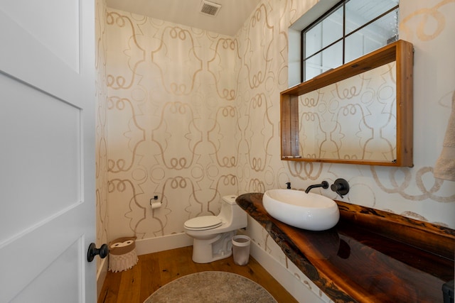1234 Shelby Ln, Celina, TX 75009 - half bathroom with wood finished floors and vanity