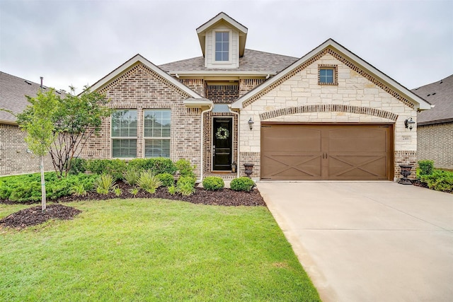 240 Gill Point Ln, Aledo, TX 76008 - french provincial home with brick siding, driveway, a front yard, and a garage