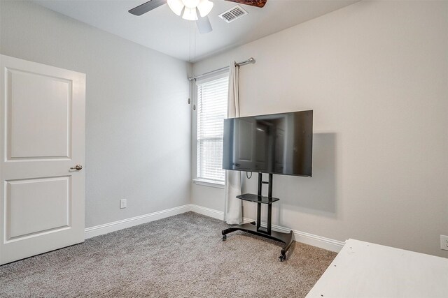 240 Gill Point Ln, Aledo, TX 76008 - exercise area featuring ceiling fan, carpet, and baseboards