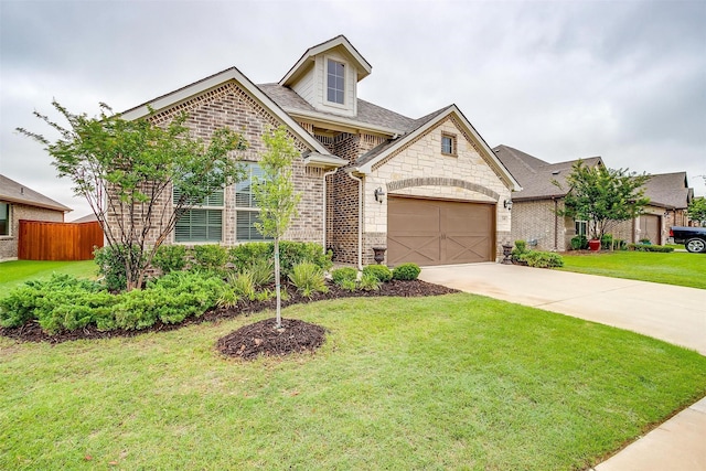 240 Gill Point Ln, Aledo, TX 76008 - french provincial home with driveway, brick siding, stone siding, and a garage