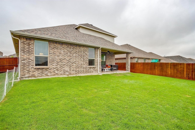 240 Gill Point Ln, Aledo, TX 76008 - back of property with a patio area, brick siding, and a shingled roof