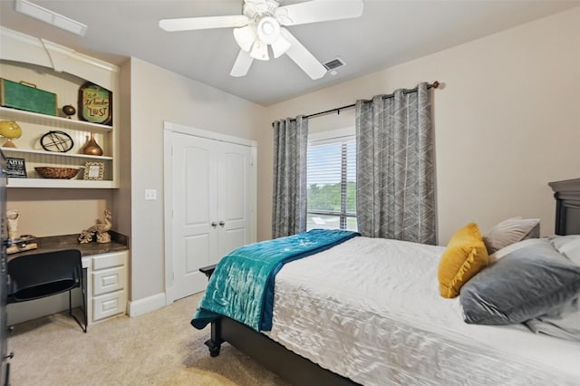 175 Robnett Rd, Waxahachie, TX 75165 - bedroom featuring light colored carpet, a closet, ceiling fan, and baseboards