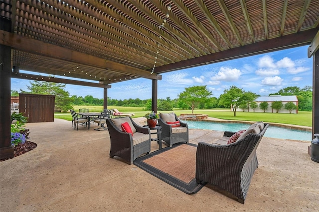 175 Robnett Rd, Waxahachie, TX 75165 - view of patio / terrace featuring outdoor dining space and a pool with connected hot tub