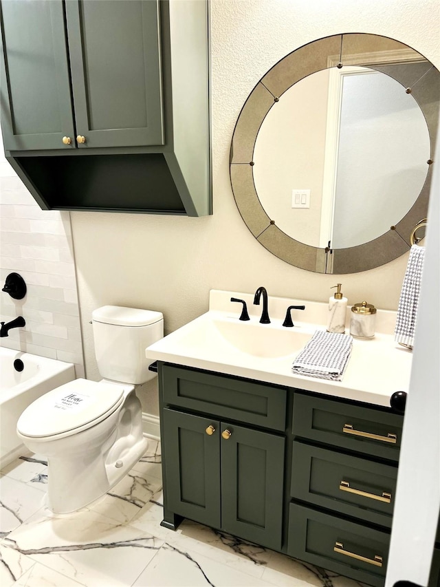 358 Frederick Dr, Robinson, TX 76706 - full bathroom featuring marble finish flooring, vanity, and toilet