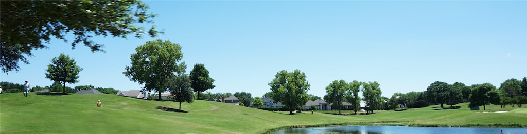 2505 Links Dr, Plano, TX 75093 - surrounding community with golf course view, a water view, and a yard