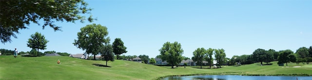2505 Links Dr, Plano, TX 75093 - surrounding community with golf course view, a water view, and a yard