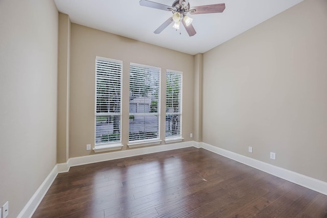 7605 Chief Spotted Tail Dr, Mckinney, TX 75070 - spare room with wood finished floors, ceiling fan, and baseboards