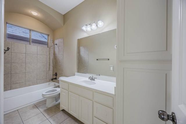 7605 Chief Spotted Tail Dr, Mckinney, TX 75070 - full bath with toilet, tile patterned flooring, bathtub / shower combination, and vanity