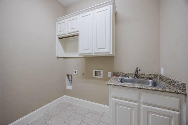 7605 Chief Spotted Tail Dr, Mckinney, TX 75070 - washroom with electric dryer hookup, washer hookup, cabinet space, baseboards, and gas dryer hookup