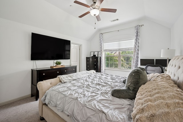 4213 Tallulah Dr, Plano, TX 75074 - bedroom featuring vaulted ceiling, carpet, a ceiling fan, and baseboards