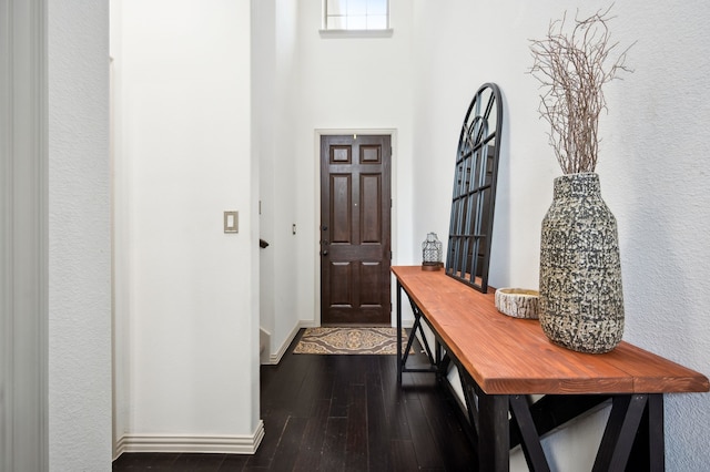 4213 Tallulah Dr, Plano, TX 75074 - mudroom with dark wood-style flooring and baseboards