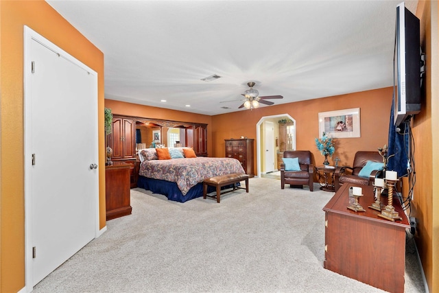 2514 Good Shepherd Dr, Brownwood, TX 76801 - carpeted bedroom with ceiling fan