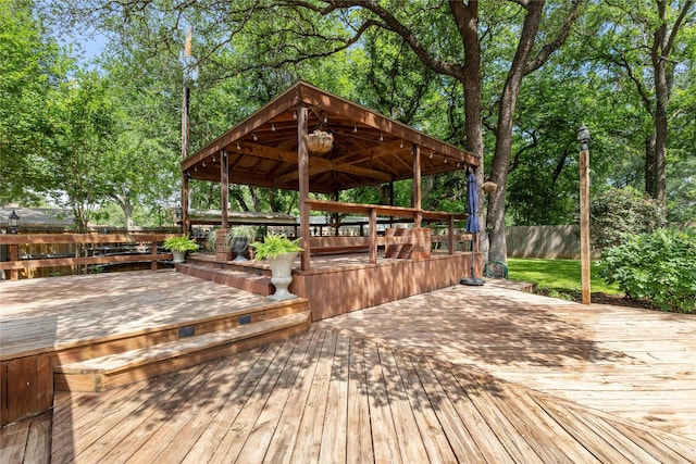 2514 Good Shepherd Dr, Brownwood, TX 76801 - deck with a gazebo and a fenced backyard