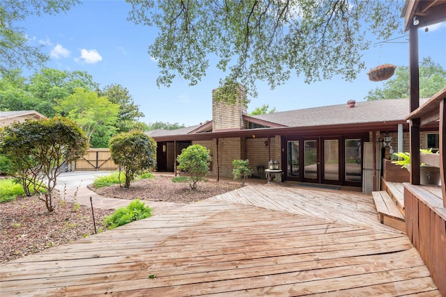 2514 Good Shepherd Dr, Brownwood, TX 76801 - wooden deck with french doors