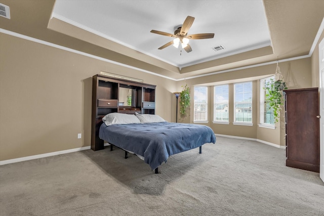 403 Gibraltar Ln, Lorena, TX 76655 - bedroom featuring a raised ceiling, carpet, crown molding, and baseboards