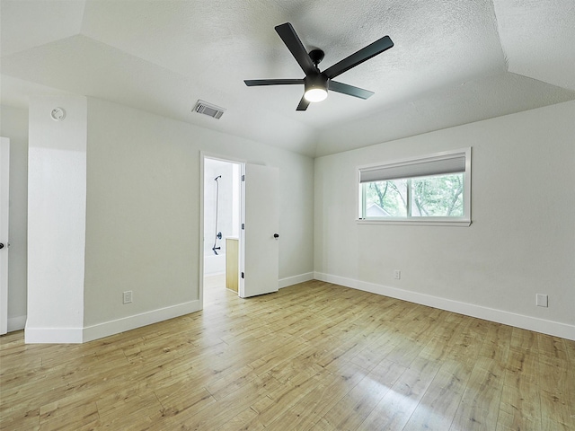 351 Oak Creek Dr, New Hope, TX 75071 - unfurnished room featuring light wood-style floors, a ceiling fan, baseboards, and a textured ceiling