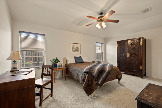 515 Angela Ln, Euless, TX 76039 - bedroom with light colored carpet and ceiling fan