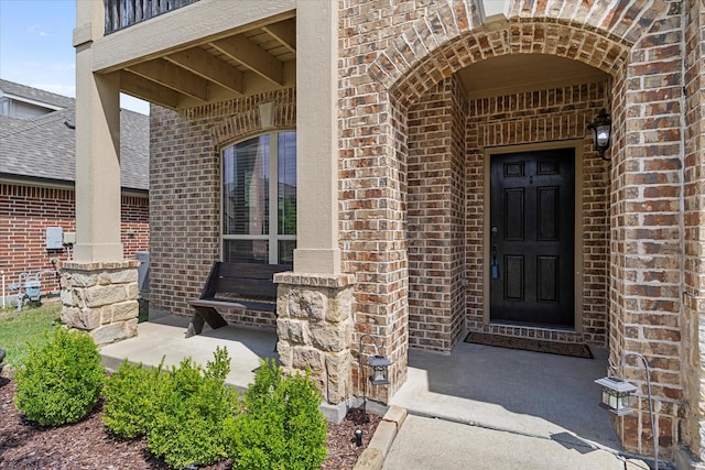 946 Mangrove Dr, Fate, TX 75087 - doorway to property with brick siding