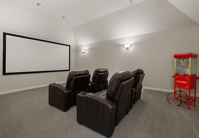 946 Mangrove Dr, Fate, TX 75087 - home theater with carpet, baseboards, and vaulted ceiling