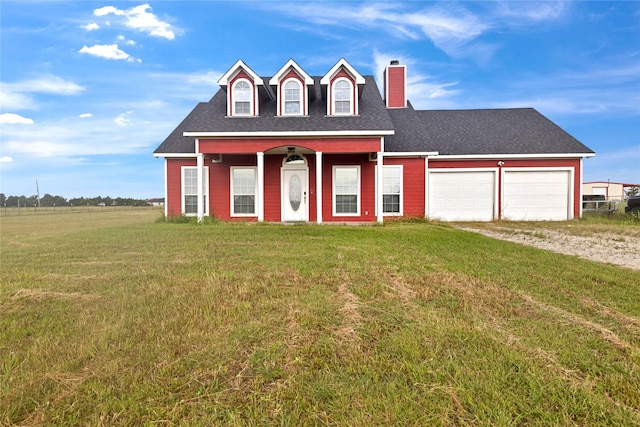 1650 Fm 36 S, Caddo Mills, TX 75135 - cape cod home featuring a chimney, driveway, a front lawn, and a garage