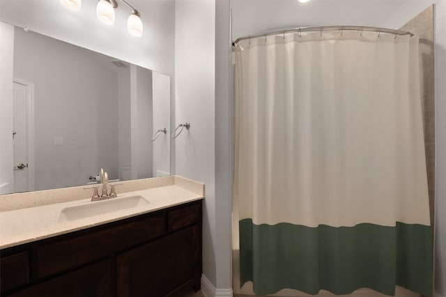 3690 Guinn Gate Dr, Frisco, TX 75034 - bathroom featuring vanity and a shower with shower curtain