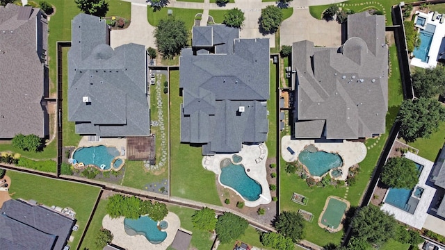 3690 Guinn Gate Dr, Frisco, TX 75034 - aerial view of property and surrounding area with a pool area and nearby suburban area