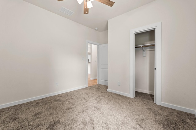 301 Kalura Way, Tool, TX 75143 - unfurnished bedroom with carpet flooring, a closet, baseboards, and a ceiling fan