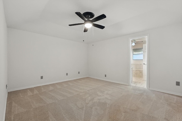 6509 Parkridge Dr, Sachse, TX 75048 - unfurnished room with ceiling fan, light carpet, and baseboards