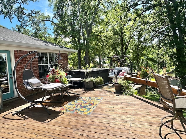 13449 S Hillcreek Rd, Whitehouse, TX 75791 - deck featuring a hot tub