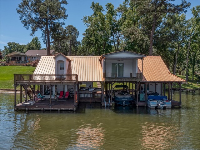 13449 S Hillcreek Rd, Whitehouse, TX 75791 - dock with stairway and a deck with water view