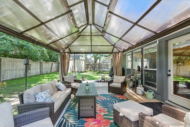 945 Lake Ridge Dr, Azle, TX 76020 - fenced backyard featuring an outdoor hangout area and a gazebo