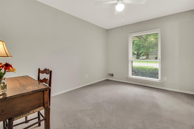11406 Drummond Dr, Dallas, TX 75228 - unfurnished office with carpet floors, baseboards, and ceiling fan