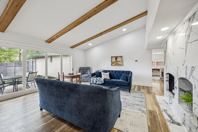 6607 Leameadow Dr, Dallas, TX 75248 - living area with recessed lighting, wood finished floors, and a high end fireplace