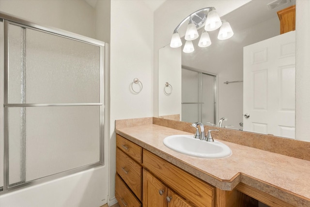 143 Doe Run Rd, Gun Barrel City, TX 75156 - full bathroom with vanity and shower / bath combination with glass door