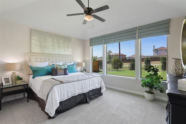 1417 Red Clover Ave, Van Alstyne, TX 75495 - bedroom featuring carpet flooring, baseboards, a ceiling fan, and lofted ceiling