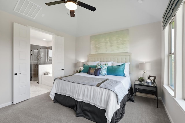 1417 Red Clover Ave, Van Alstyne, TX 75495 - bedroom featuring ensuite bathroom, vaulted ceiling, ceiling fan, and baseboards