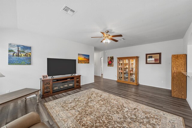 3128 Autry Rd, Lorena, TX 76655 - living area featuring wood finished floors and ceiling fan