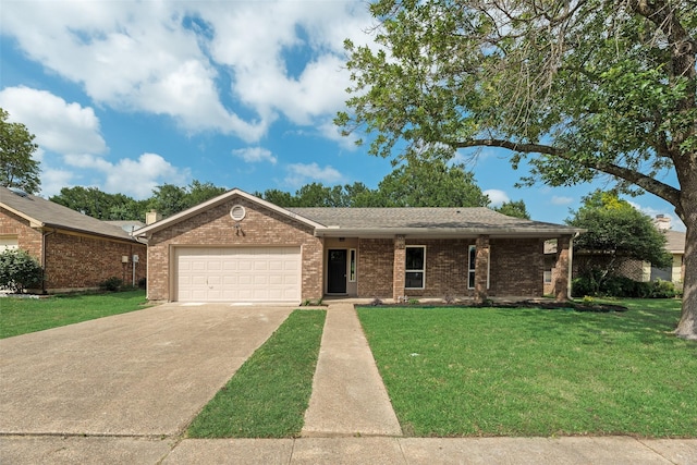 6102 Azalea Dr, Rowlett, TX 75089 - single story home featuring driveway, a front lawn, a garage, brick siding, and a shingled roof