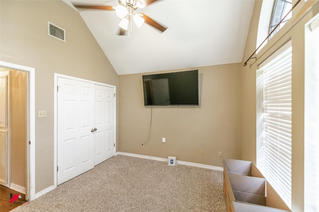 6008 Pepperwood Cir, Bossier City, LA 71111 - unfurnished bedroom featuring vaulted ceiling, carpet flooring, multiple windows, and baseboards