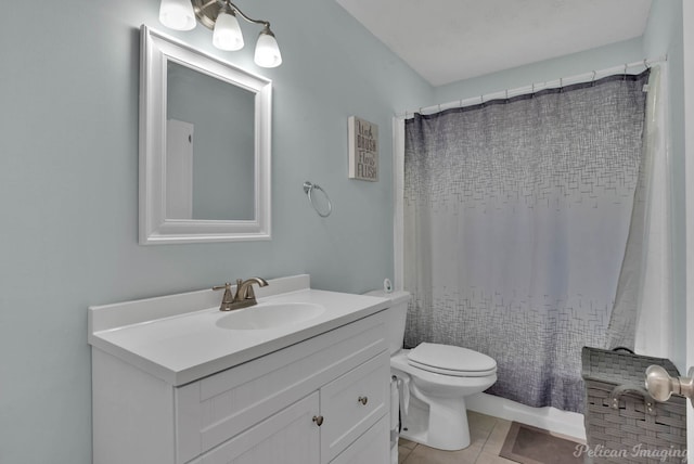 9346 Shartel Dr, Shreveport, LA 71118 - bathroom with vanity, tile patterned flooring, and curtained shower